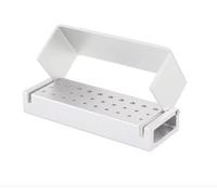 LA MIERE Dental Bur Blocks Autoclavable, Disinfection Diamond Burs Drill High Speed Block Aluminum Opening Box Dentist Tool - Silver