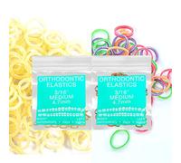 LA MIERE Latex Dual Pack 3/16inch Medium Intraoral Elastic Bands Orthodontic Elastics Dental Rubber Bands, braces, tooth gap MADE IN US (Medium(4.5oz), 3/16'' 4.7mm)