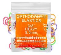 LA MIERE Neon Latex 100 counts Intraoral Elastic Bands Orthodontic Elastics Dental Rubber Bands Made in US Heavy 3/8'', Neon Latex