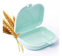 LA MIERE Retainer Case Wheat Straw Denture Case, Orthodontic Dental Case, Slim Braces Case, Mouth Guard Case, Denture Box, Teeth Aligner Case, Night Guard Case Container Storage, Celery
