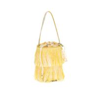 la milanesa Anemone striped fringed tote bag - Yellow One Size