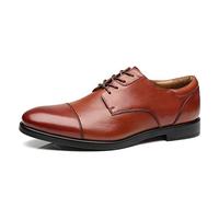 La Milano Wide Width Men's Leather Dress Shoes Slip On Square Toe Loafer Shoes Mens Comfortable Business Extra Wide Shoes EEE Tobacco Size: 13 X-Wide