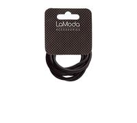 La Moda Ponytail Band, Black (Pack of 6)