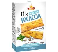 La Mole Garlic and Basil Focaccia, Oven Baked Bread Slices, Best Served with Meats, Soft Cheeses & Olives or Partnered with Dips and Soups, 100g Bag