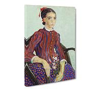 La Mousme By Vincent Van Gogh Classic Painting Canvas Wall Art Print Ready to Hang, Framed Picture for Living Room Bedroom Home Office Décor, 24x16 Inch (60x40 cm)