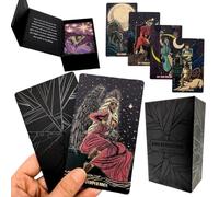 La Muci Dark Reflections Tarot Shadow Work Cards Deck, Unique Art Work with Guide Book for Beginners - A Minimalist Tarot Large Deck, Major and Minor Arcana Full Tarot Deck with 78 Cards