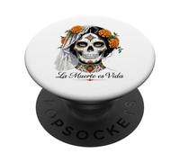 La Muerte Es Vida - Elegant Día de los Muertos Catrina PopSockets Adhesive PopGrip