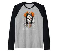 La Muerte Es Vida - Elegant Día de los Muertos Catrina Raglan Baseball Tee