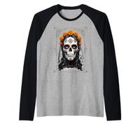 La Muerte Es Vida - Elegant Día de los Muertos Catrina Raglan Baseball Tee