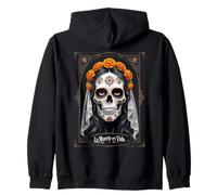 La Muerte Es Vida - Elegant Día de los Muertos Catrina Zip Hoodie