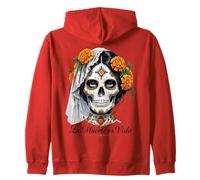 La Muerte Es Vida - Elegant Día de los Muertos Catrina Zip Hoodie