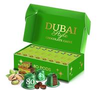La Natura Lifestyle Dubai Style Pistachio Chocolate Coffee Capsules - 80 Flavoured Capsules, Compatible with Nespresso Machines, Oriental-Inspired & Creamy with a Nutty Chocolate Note