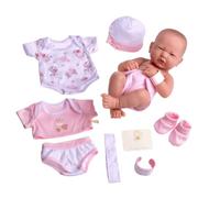 La Newborn Nursery 8 Piece Layette Baby Doll Gift Set, featuring 14 Life-Like Original Newborn Doll, Pink"
