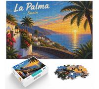 La Palma Sunset Paper Jigsaw Puzzle 1000pcs (52x38cm) for Adults | For a break from screens: Adult jigsaw puzzle with 1000 pieces; for adults who enjoy detailed picture puzzles.
