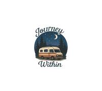 lā pamina Journal - Softcover A5 Notebook blue & white | Lined Pages for Notes, Manifestation, Gratitude & Daily Writing | Retro Van “Journey Within” | Mindfulness Gift Idea | Travel Diary