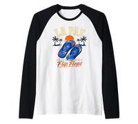 La Paz Baja Mexico - Life is Better in Flip Flops Beach Raglan Baseball Tee