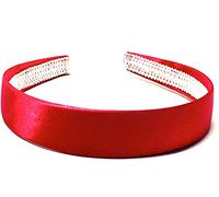 La Peach Fashions Brightly Coloured Satin Alice Bands Headband In 2.5 cm Width Lovely Colour Hairbands (Dark Pink)