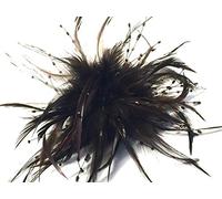 La Peach Fashions Gorgeous Latest Feather Fascinator With dark feather Streak Highlights Wedding Party Wear Hair Clip Cat Walk Races Forked Clip Fascinator Lovely Colours Size 15 c (Brown)