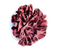 LA PEACH FASHIONS Satin Hair Scruchie With Double Ruffled Layers Regular Size 10 cm 100% Polyester Burgundy
