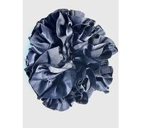 LA PEACH FASHIONS Satin Hair Scruchie With Double Ruffled Layers Regular Size 10 cm 100% Polyester Navy