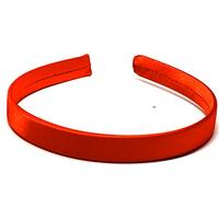 La Peach Fashions School Coloured Satin Fabric Alice Bands Size 1.5 cm School Headbands Regular School Colours (Red)