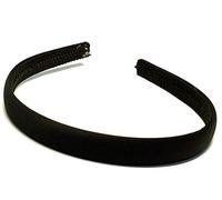 La Peach Fashions School Coloured Satin Fabric Alice Bands Size 1.5 cm School Headbands Regular School Colours (Black)