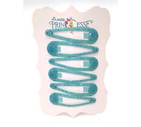 La Petite Princesse hair clips, accessories for girls school, snap hair clips 6 PCS (Green Glittery)