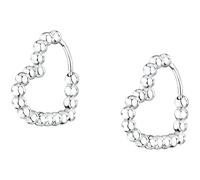 LA PETITE STORY Women's Earrings in Steel, Heart Hoops with Spheres, EARRINGS Collection - LPS01AYQ131