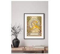 La Plume - Zodiac, 1896 - Alfons Mucha Art Nouveau Poster Print A4 Premium Paper Vintage Floral Illustration Decorative Wall Art for Home & Office