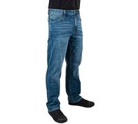LA Police Gear Men's Terrain Flex Relaxed Fit Tactical Jeans, Comfortable Stretch Denim Jean, EDC Stretch Waistband Jeans, Vintage Wash, 42W x 30L