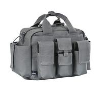 LA Police Gear Tactical Bail Out Gear Bag, Emergency/Survival Bug Out Bag, Handgun Range Bag w Shoulder Strap & Carry Handle - Grey