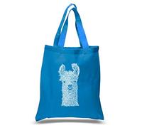 LA POP ART Artistic Words Design Small Bag - Llama, Sapphire, Small 6oz 100% Canvas 16 x 15