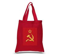 LA POP ART Word Art S Tote Bag - Russian Soviet National Anthem Word Art, red, Small