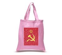 LA POP ART Word Art S Tote Bag - Soviet Russian National Anthem Word Art, Pink, S