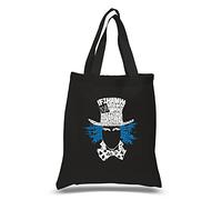 LA POP ART Word Art S Tote Bag - The Mad Hatter, Black, S