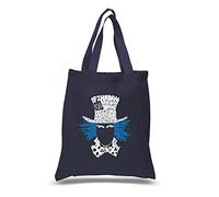LA POP ART Word Art S Tote Bag - The Mad Hatter, Navy Blue, S