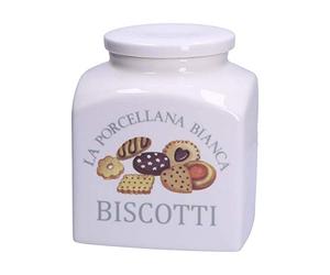 La Porcellana Bianca - Biscuits Porcelain Decorated in Gift Box - Preserves, Jars and Containers - Kitchen Jars - Porcelain - 3500 CC; 15,5x15,5xh20 cm