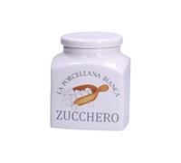 LA PORCELLANA BIANCA - Deco Sugar Porcelain Jar in Gift Box - Stores, Jars and Containers - Kitchen Jars - Porcelain - 1100 cc; 11.5 x 11.5 x H 14.5 cm