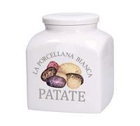 La Porcellana Bianca - Jar Porcelain Areato Deco Potatoes New in Gift Box - Preserves, Jars and Containers - Kitchen Jars - Porcelain - 3500 CC; 15x15xh18 cm