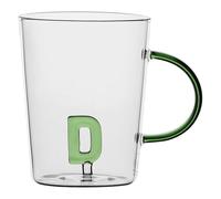 LA PORCELLANA BIANCA - Letter 'D' Borosilicate Glass Mug 400cc Allalettera Collection