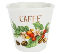 LA PORCELLANA BIANCA - Set of 6 Coffee Cups - Home Furniture, Kitchen - Liquorelli Line - Porcelain - 75 CC; Diameter 5.7; H 5.5 cm