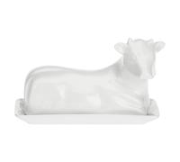 la Porcellana Mucchine Cow Butter Dish Gift Box, White, 18 cm