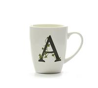 la Porcellana Mug Letter A, Porcelain, White, 1 Count (Pack of 1)