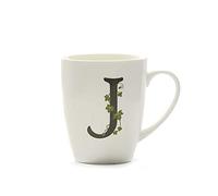 la Porcellana Mug Letter J, Porcelain, White, 12 x 12 x 3 cm