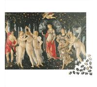 La Primavera by Botticelli Wooden Jigsaw Puzzles for Adults 1000 Piece Puzzles Rectangular Puzzle Gifts for Adults Game 1000pcs (75x50cm)