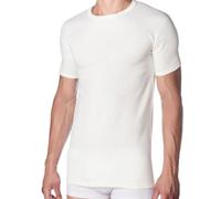 La Primula Verde Men's Undershirt Half Sleeve Outer Wool and Cotton on the Skin, Ideal for Men's Thermal, Running, Gym, Football, Cycling, Thermal, Made in Italy, White, M