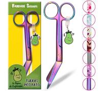 La Repera de Enfermera Nursing Scissors - Duckbill Scissors Roma Tip Stainless Steel | Professional Round Tip | Nursing Gifts and Nurse Accessories TCAE (RAINBOW DREAM)