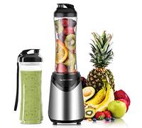 La Reveuse Smoothie Blender Personal Size with 2 BPA Free Portable Travel Sports Bottles (550ml),300 Watts,Silver