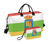 La Rioja Flag Travel Duffel Bags & Toiletry Pouch Set of 2, Cute Sports Duffle Bag Carry on Weekender Duffel