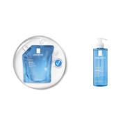 La Roche-Posay Lipikar Gel Lavant Duo, Value Format x1 Resealable 400ml Refill Pouch, x1 400ml Refillable Bottle, Facial & Body Cleanser